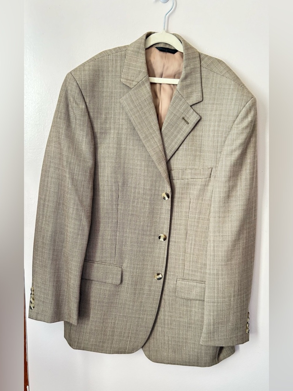Andrew Fezza 100% Wool Blazer 40R Mens Tan Sport Coat Classic Jacket